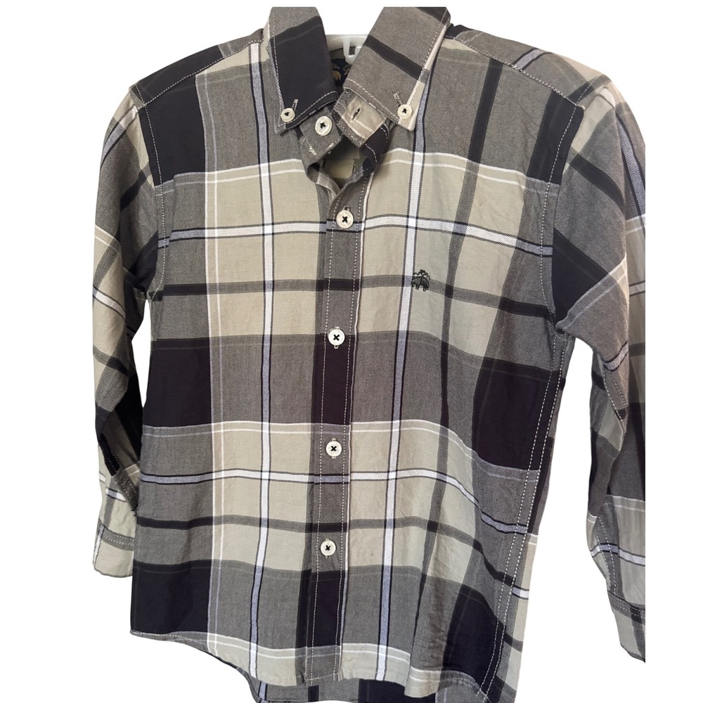 Brooks Brothers kids' plaid‎ long-sleeved button-up shirt button-down 4-5 years